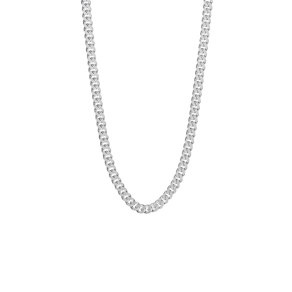 Halsl&auml;nk i &auml;kta silver 45cm