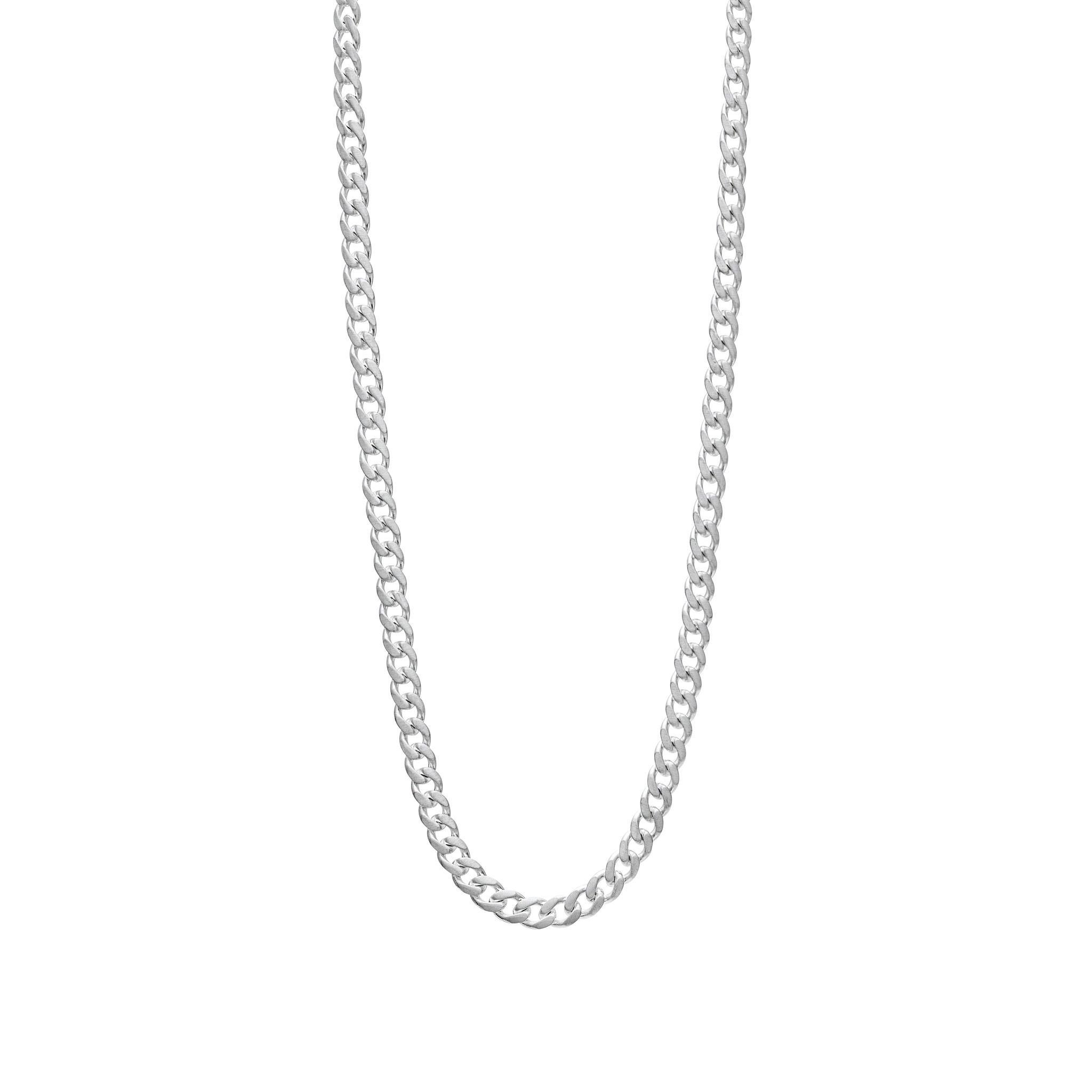 Halsl&auml;nk i &auml;kta silver 50 cm