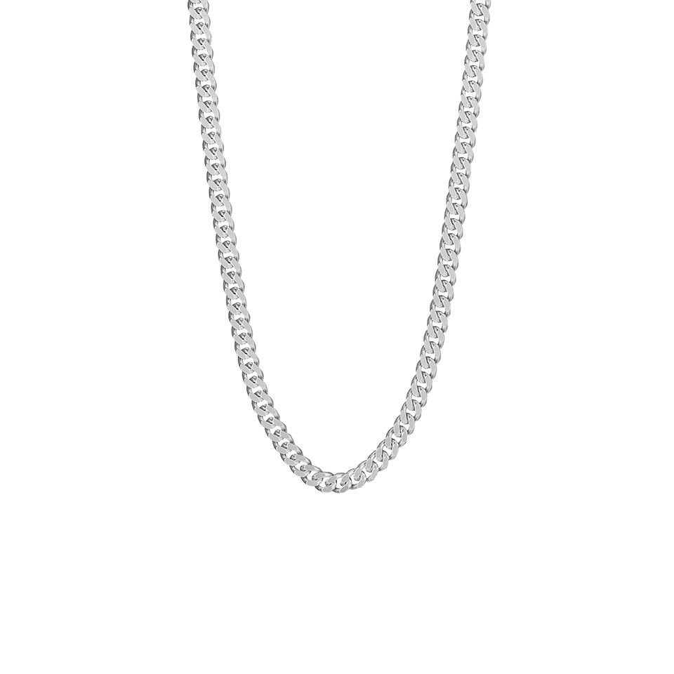 Halsl&auml;nk i &auml;kta silver 50cm