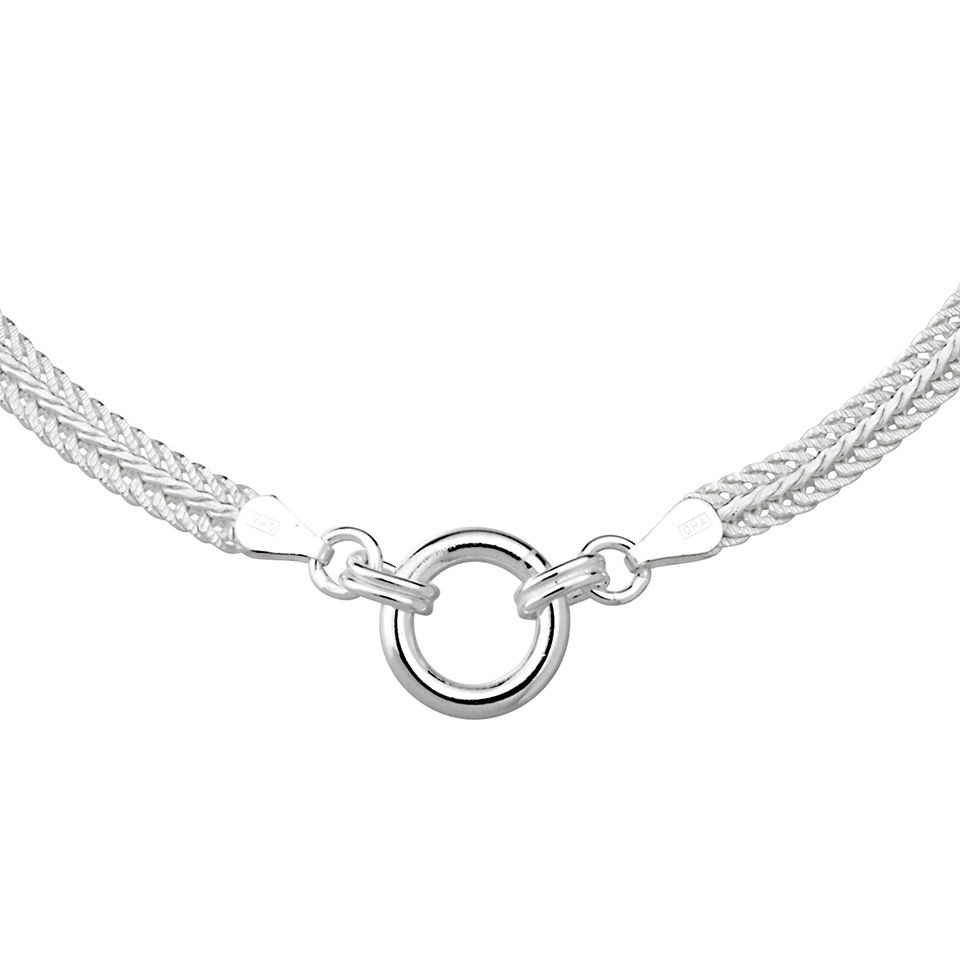 Halsband i &auml;kta silver