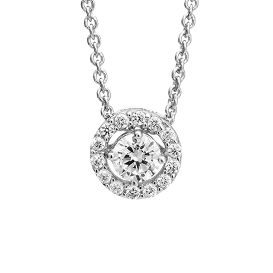 Halsband i &auml;kta silver