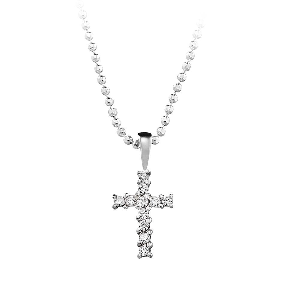 Halsband i &auml;kta silver