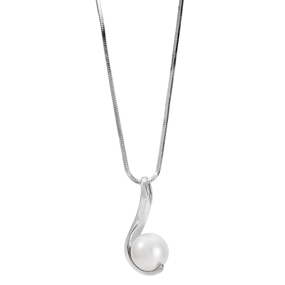 Halsband i &auml;kta silver