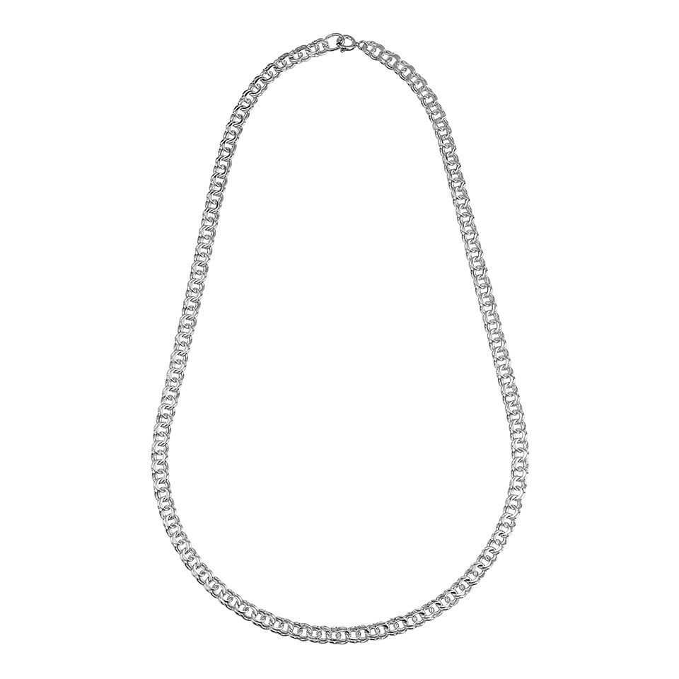 Halsband i &auml;kta silver 43 cm
