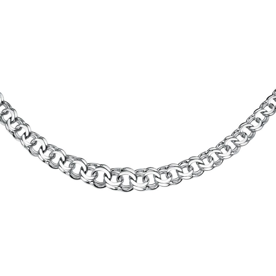 Halsband i &auml;kta silver 43 cm