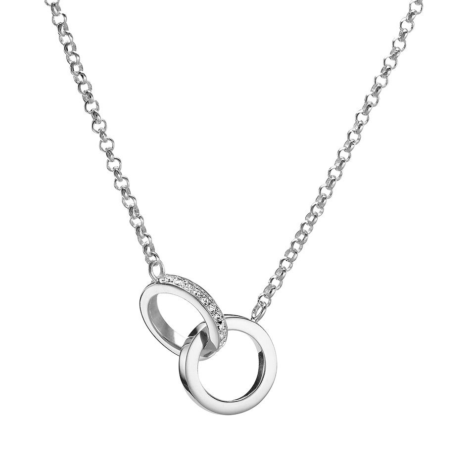 Halsband i &auml;kta silver