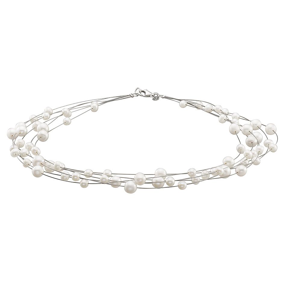 Halsband i &auml;kta silver