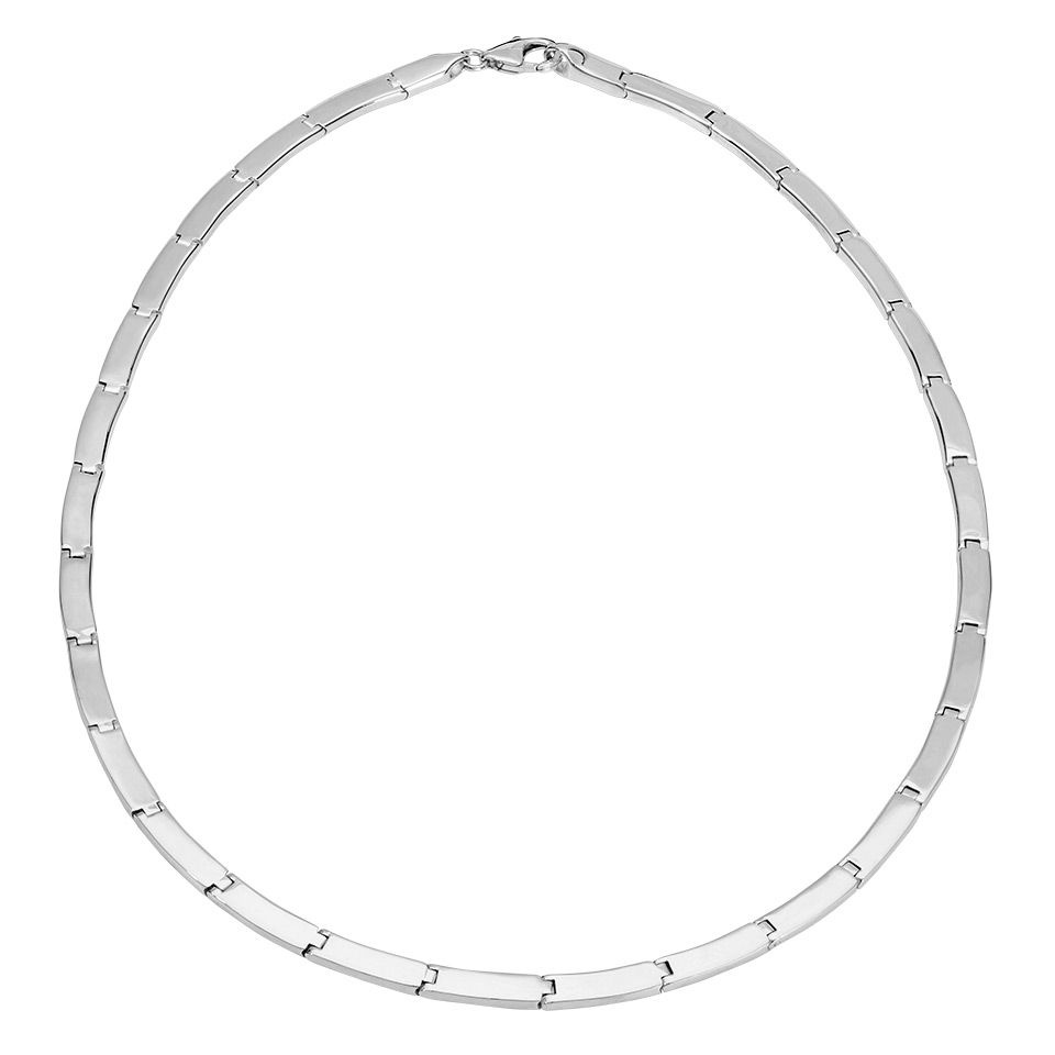 Stelt halsband i &auml;kta silver