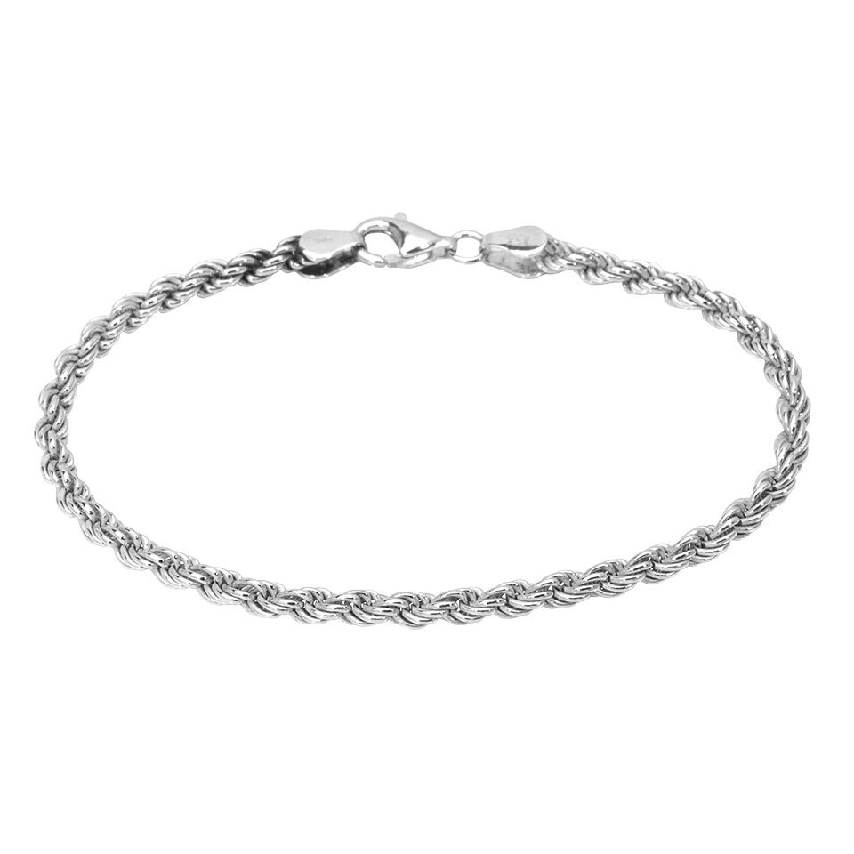 Armband i &auml;kta silver