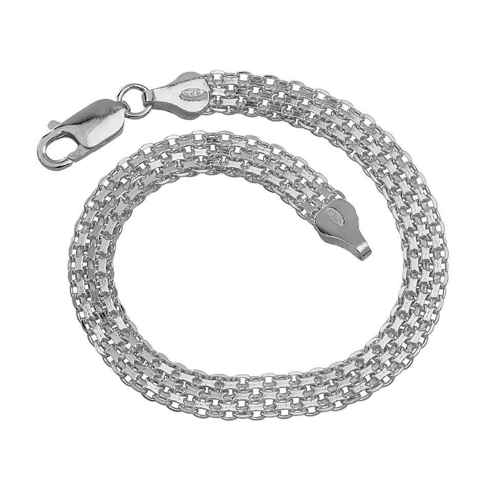 Armband i &auml;kta silver