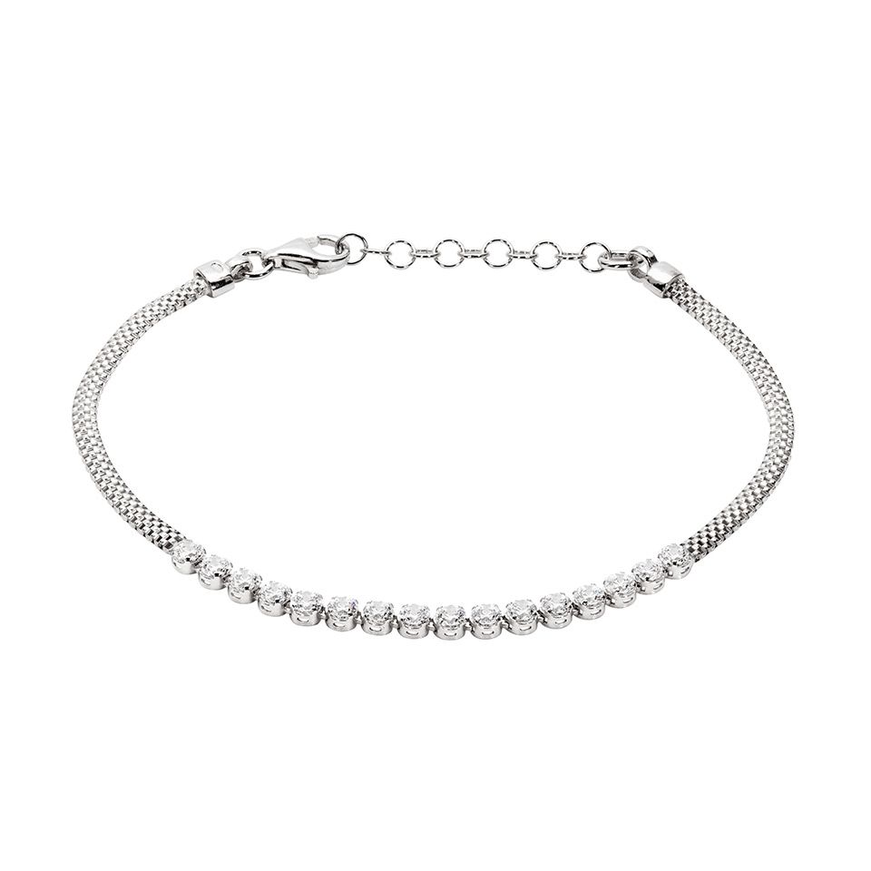 Armband i &auml;kta silver