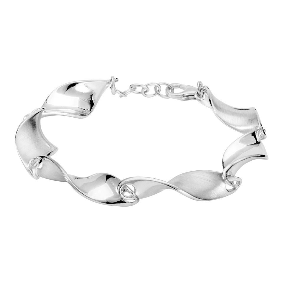 Armband i &auml;kta silver