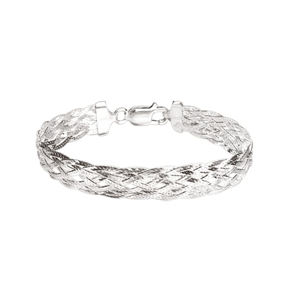 Armband i &auml;kta silver