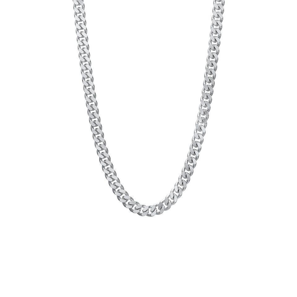 Halsl&auml;nk i &auml;kta silver 48cm