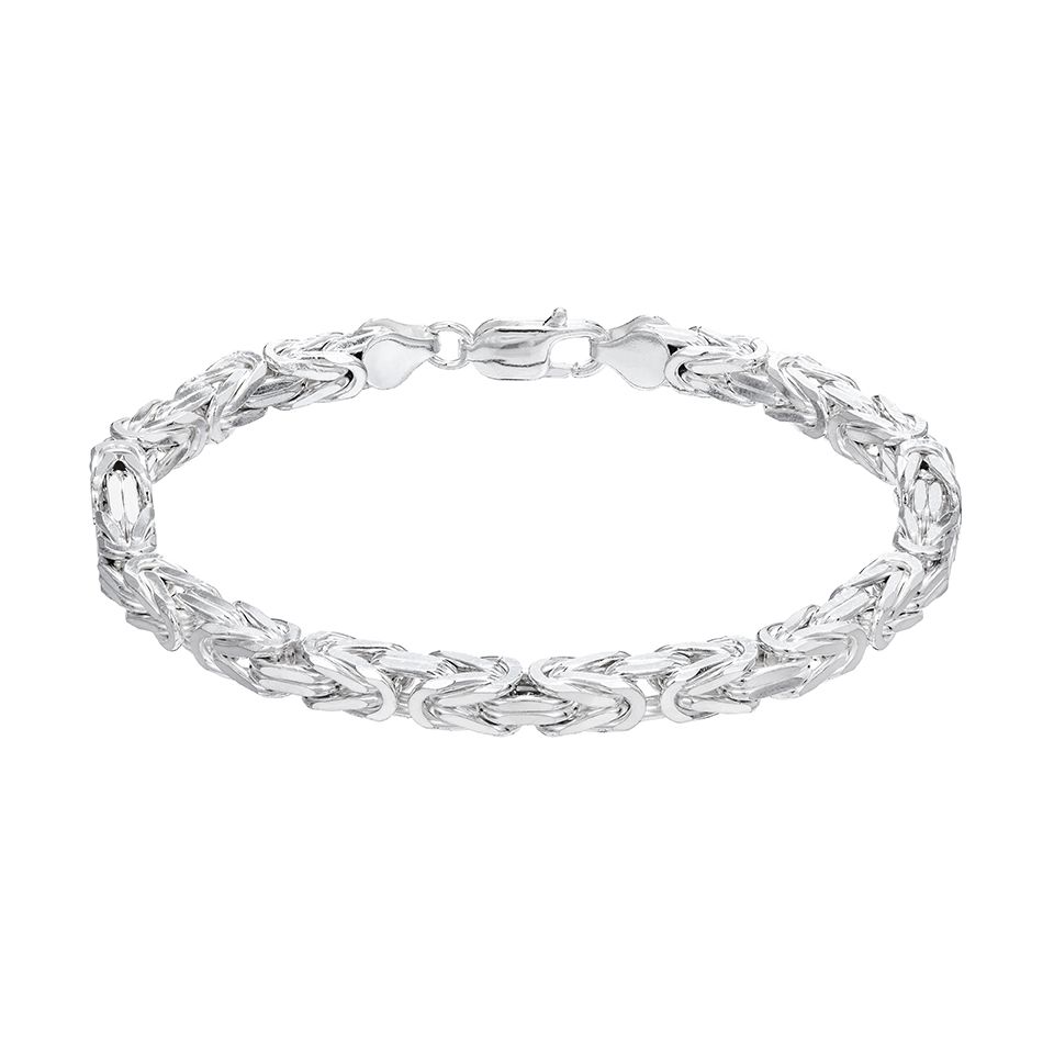 Armband i &auml;kta silver 22,5 cm