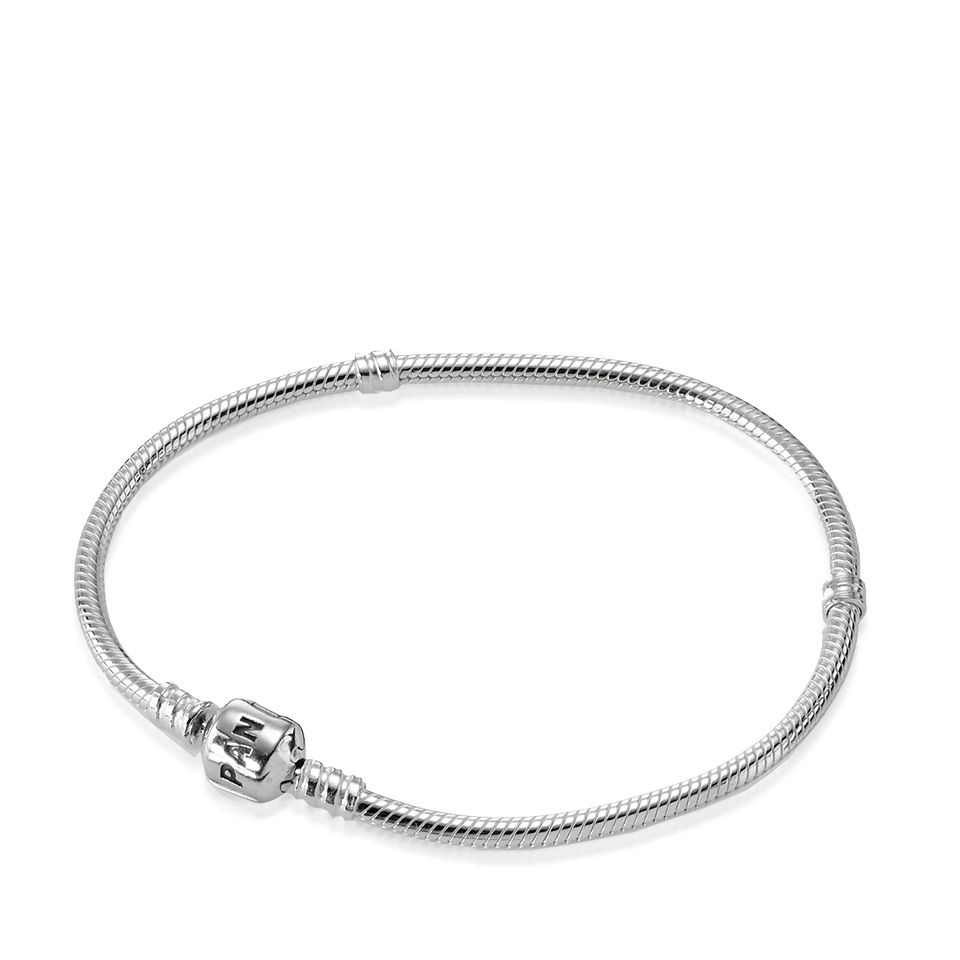 Armband i &auml;kta silver 18 cm