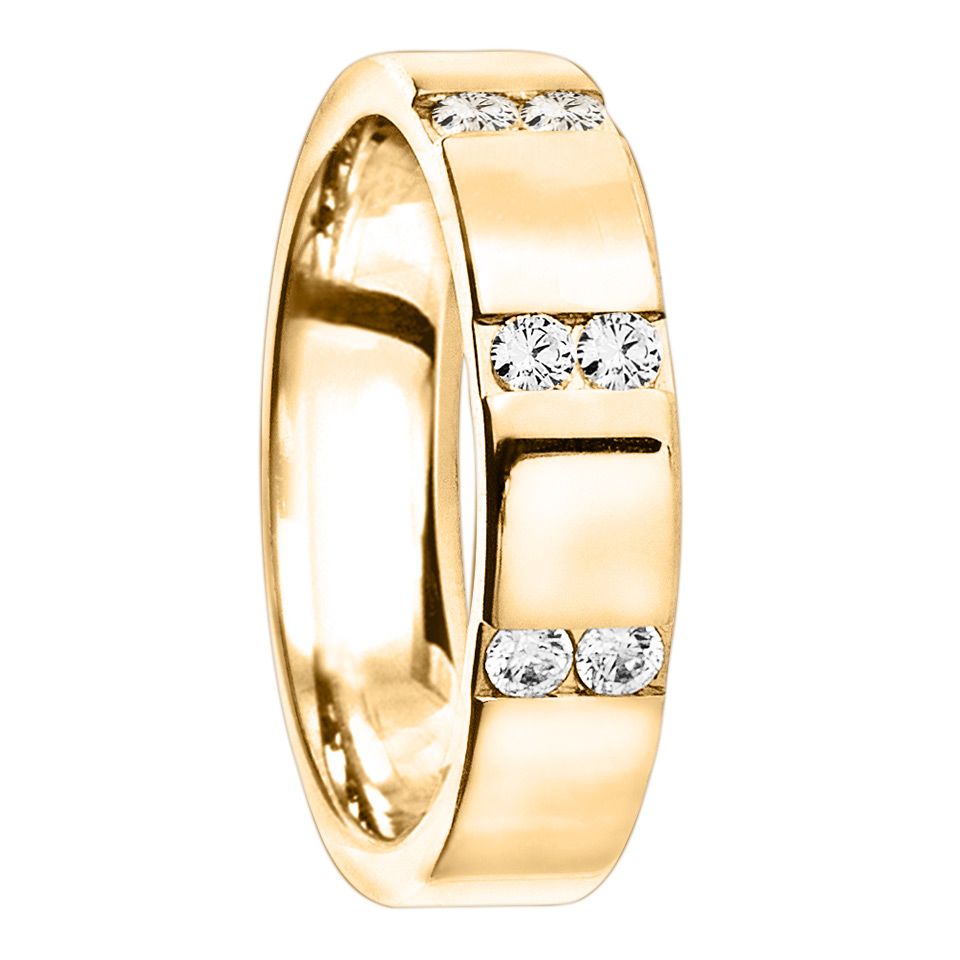 Diamantring i 18K guld, 52