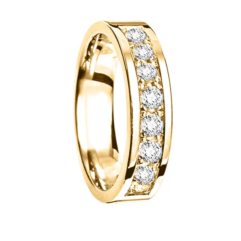 Diamantring i 18K guld, 51
