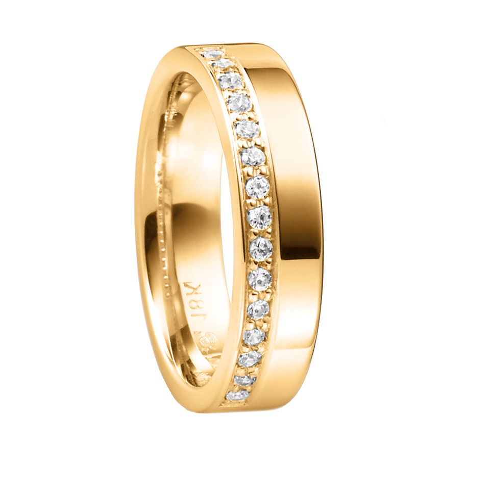 Diamantring i 18K guld, 58