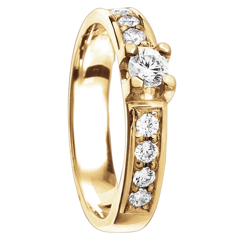 Diamantring i 18K guld, 62