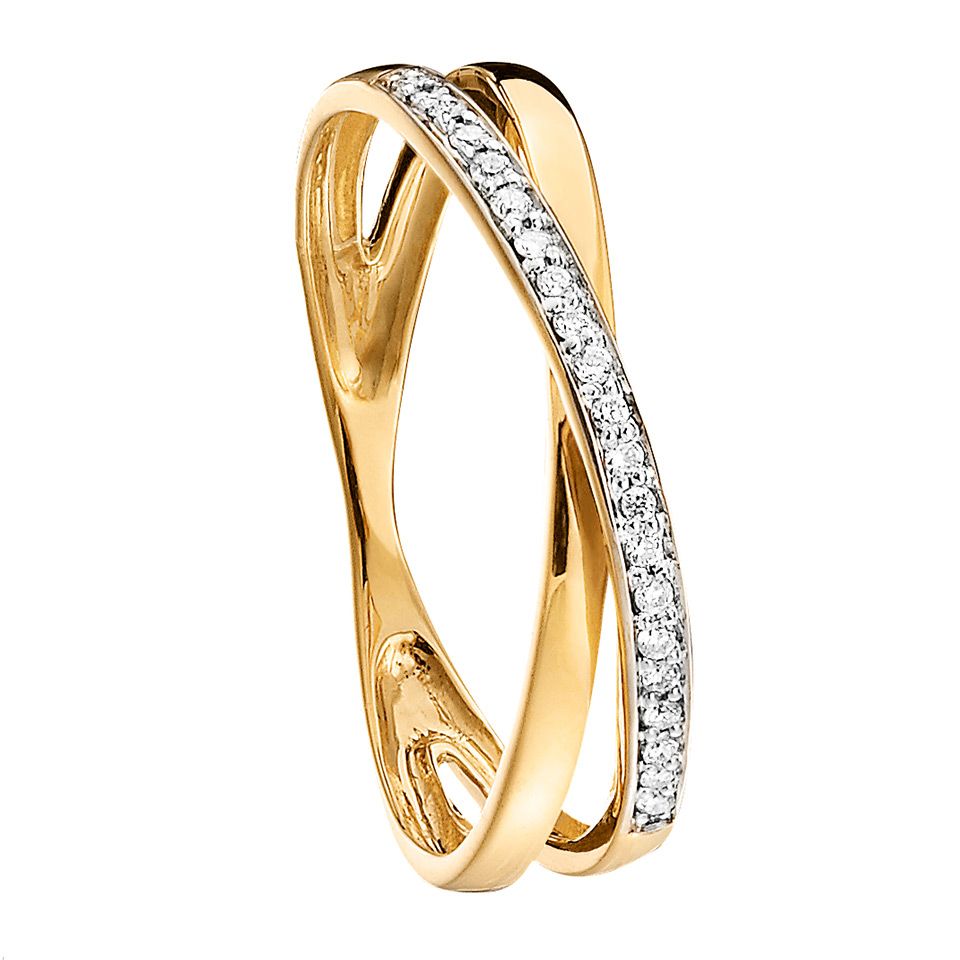 Diamantring i 18K guld, 17.0