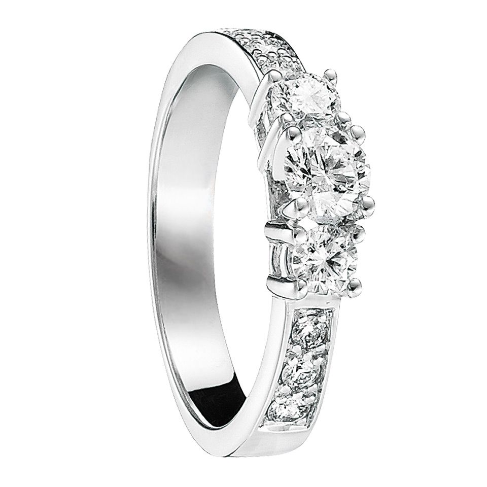 Diamantring i 18K guld, 18.5