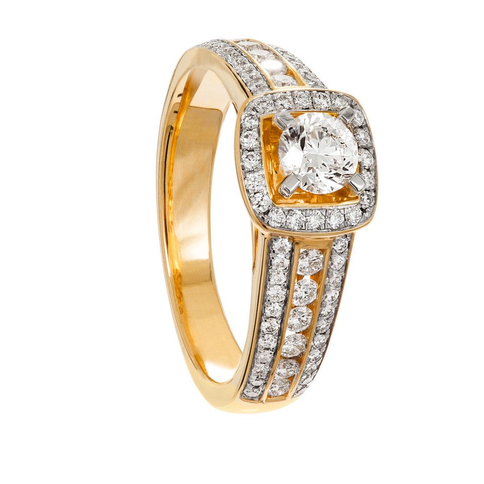 Diamantring i 18K guld, 16.5