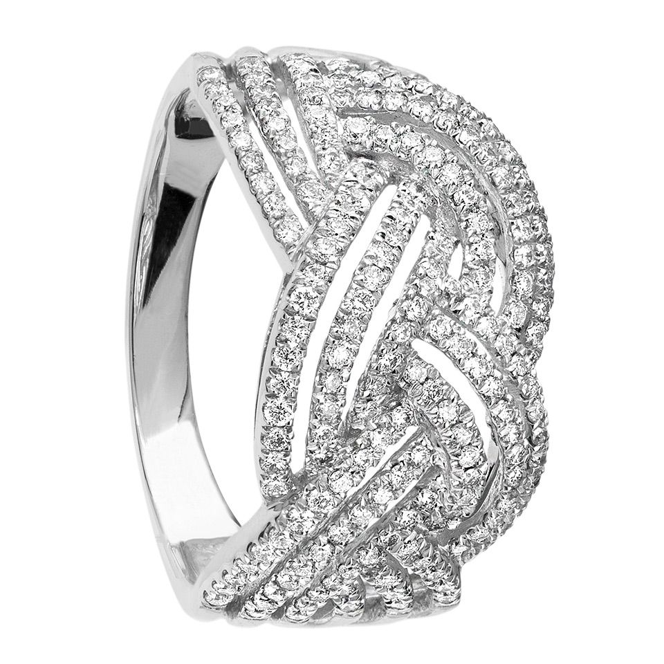 Diamantring i 18K guld, 17.0