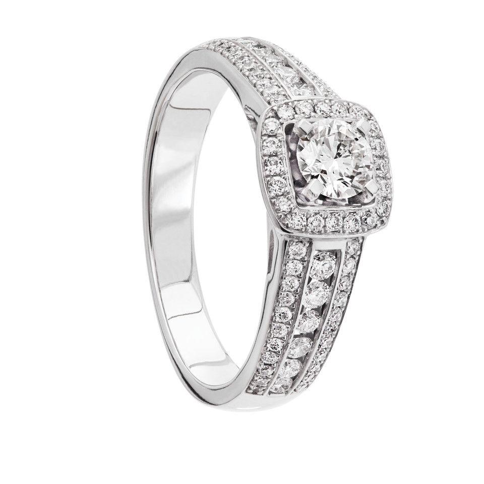 Diamantring i 18K guld, 18.5