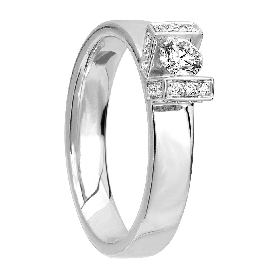 Diamantring i 18K guld, 17.0 7502