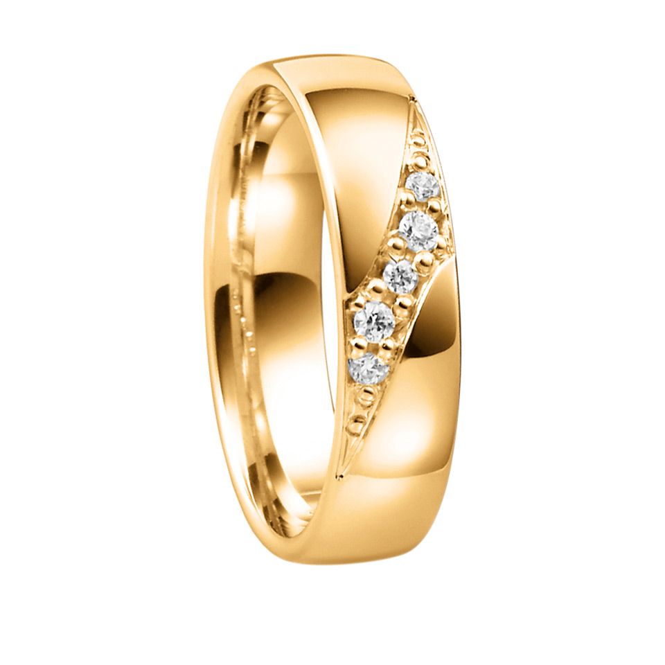 Diamantring i 18K guld, 54