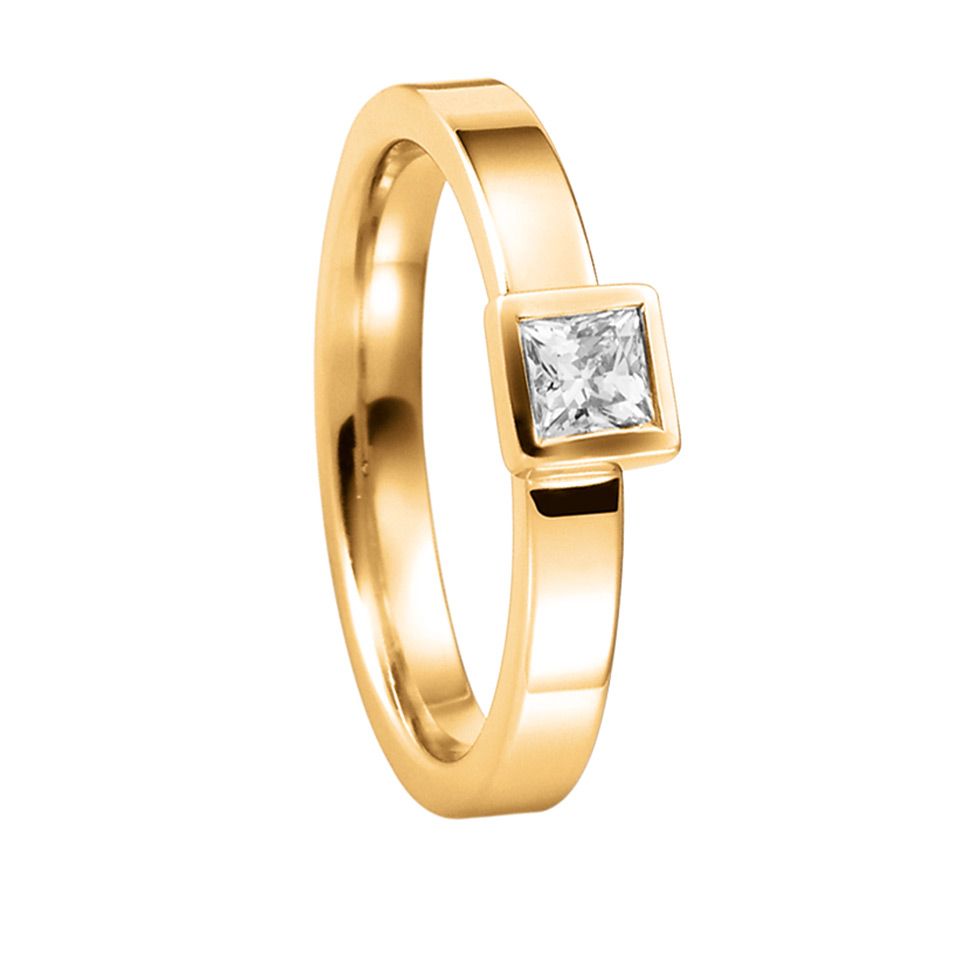 Diamantring i 18K guld, 59