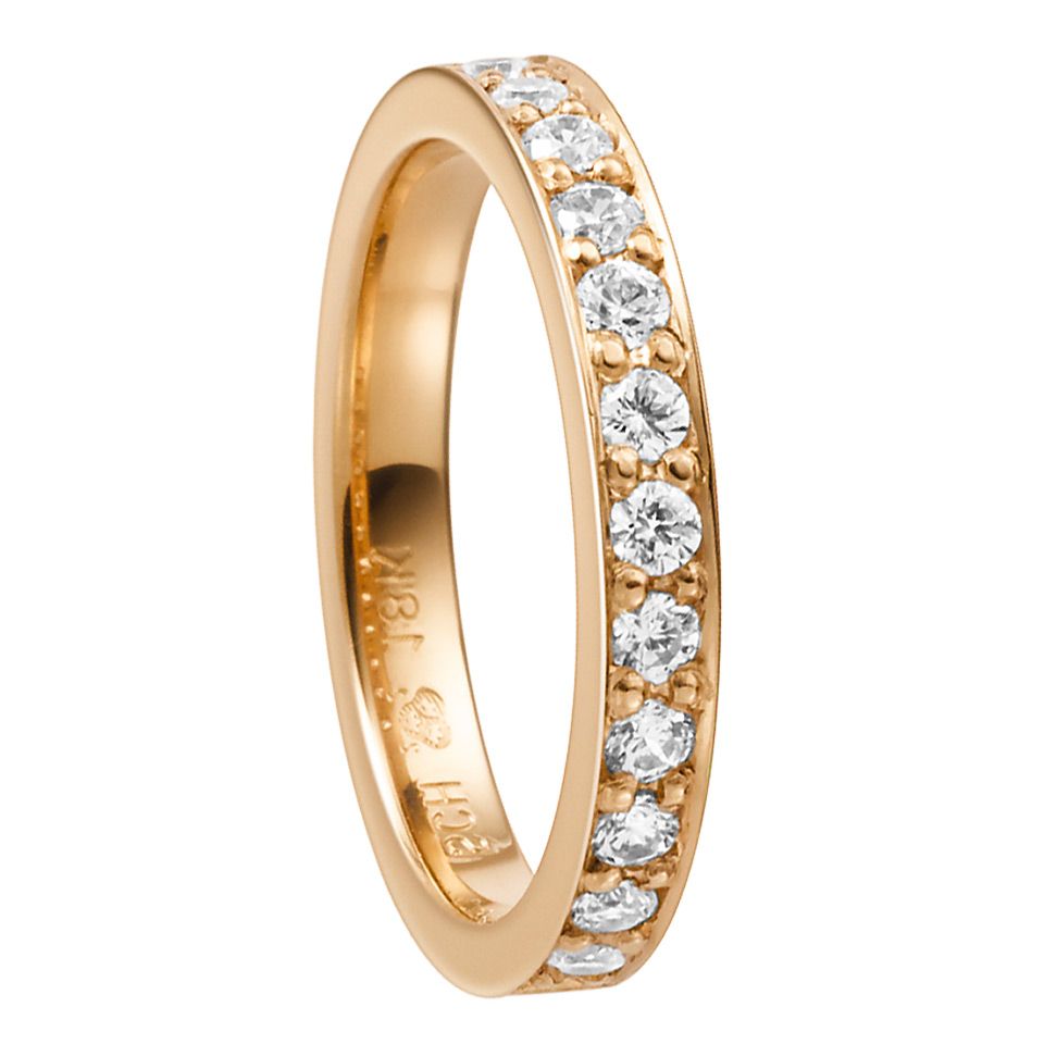 Diamantring i 18K guld, 57