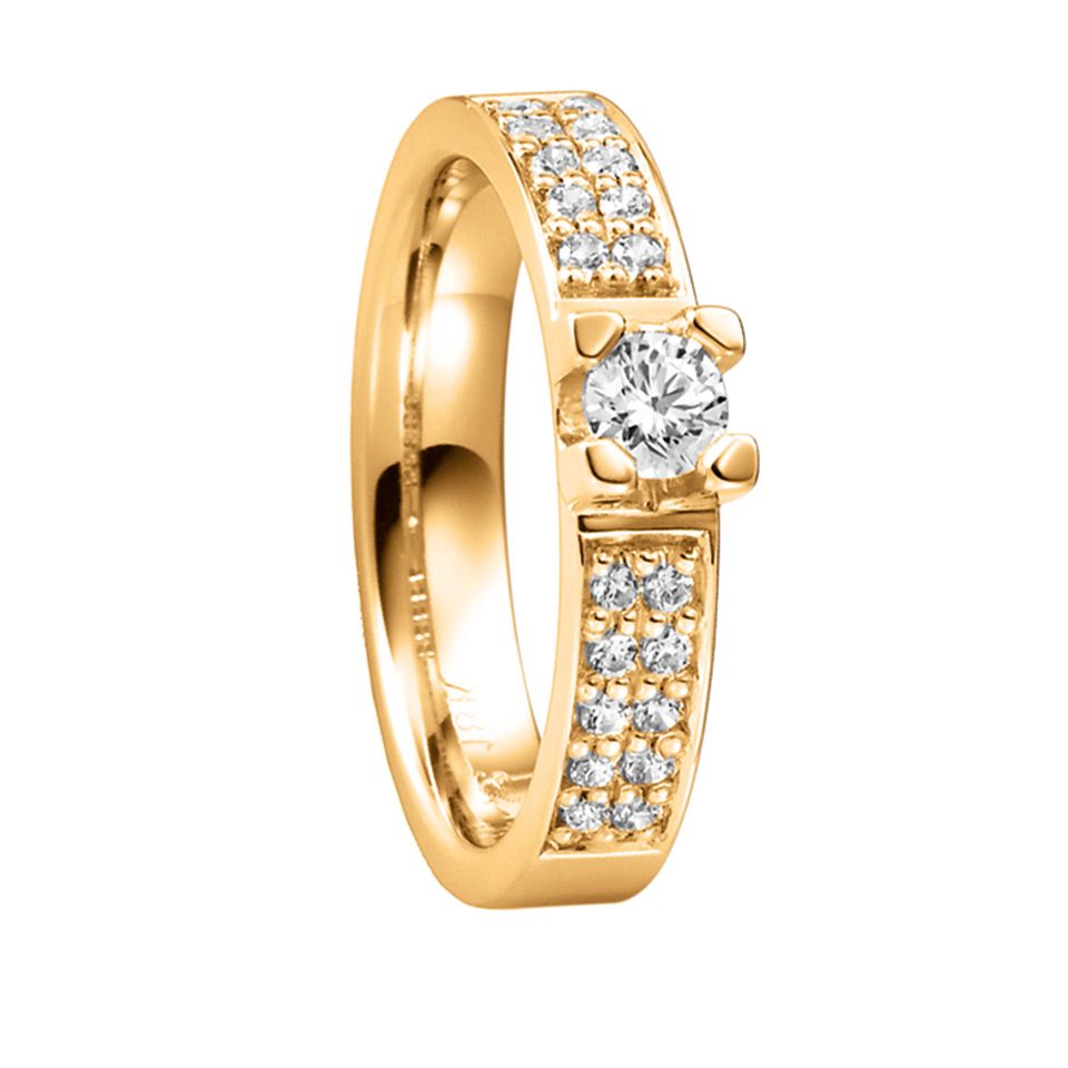 Diamantring i 18K guld, 76