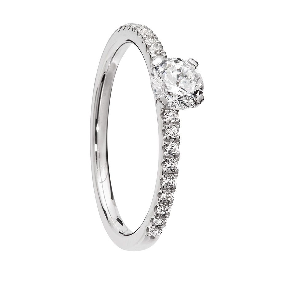 Diamantring i 18K guld, 15.0