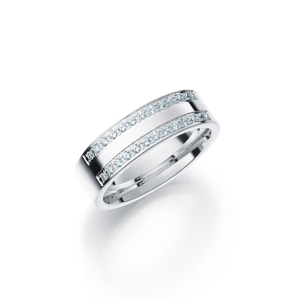 Diamantring i 18K guld, 44