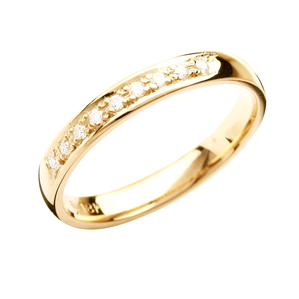 Diamantring i 18K guld, 56