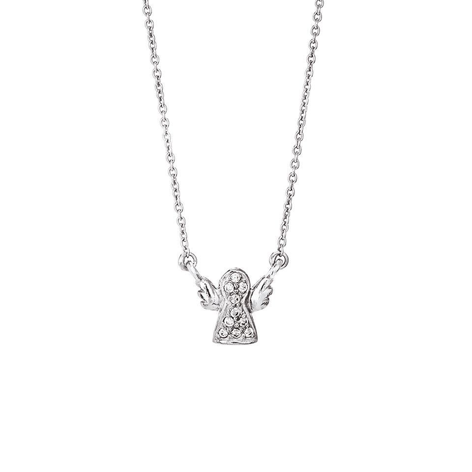 Halsband i &auml;kta silver