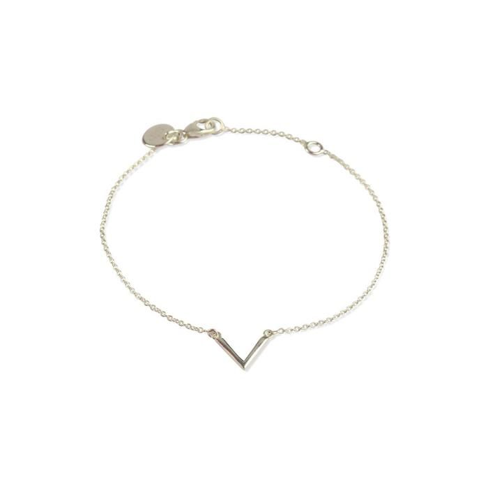 Armband Strict V i &auml;kta silver