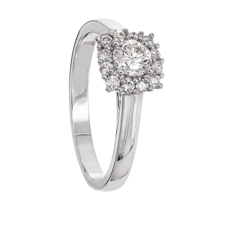 Diamantring i 18K guld, 15.5