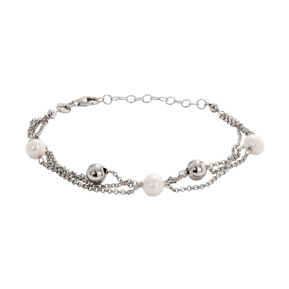 Armband i &auml;kta silver