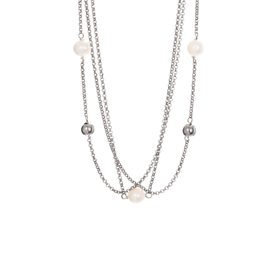 Halsband i &auml;kta silver