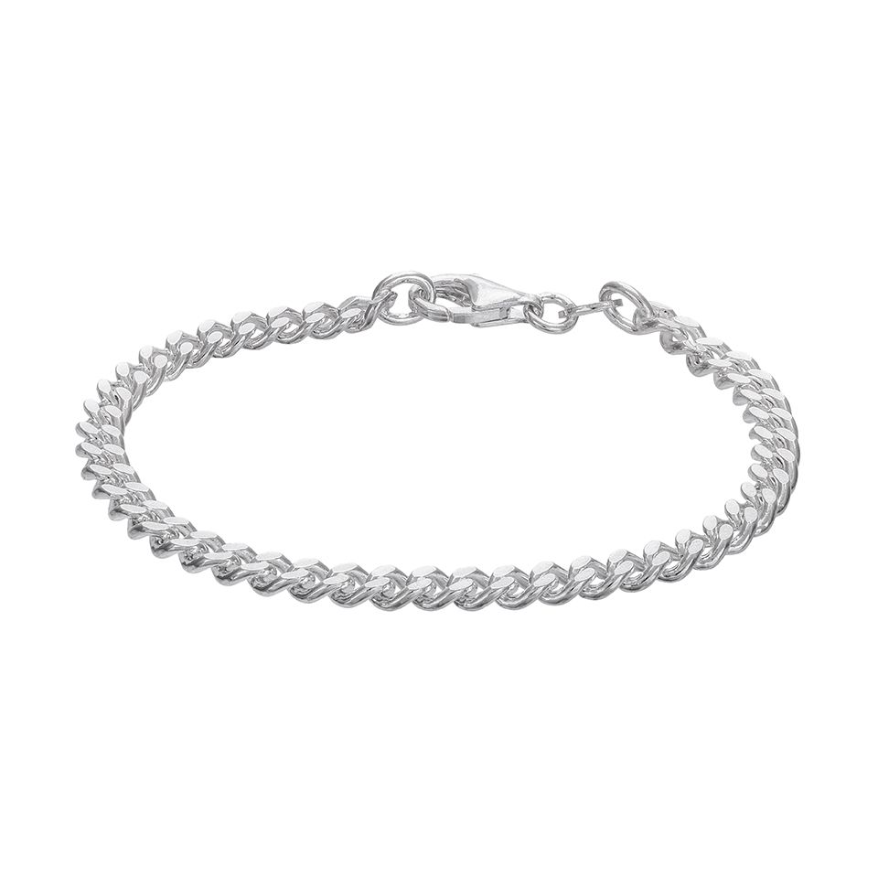 Armband i &auml;kta silver 15 cm