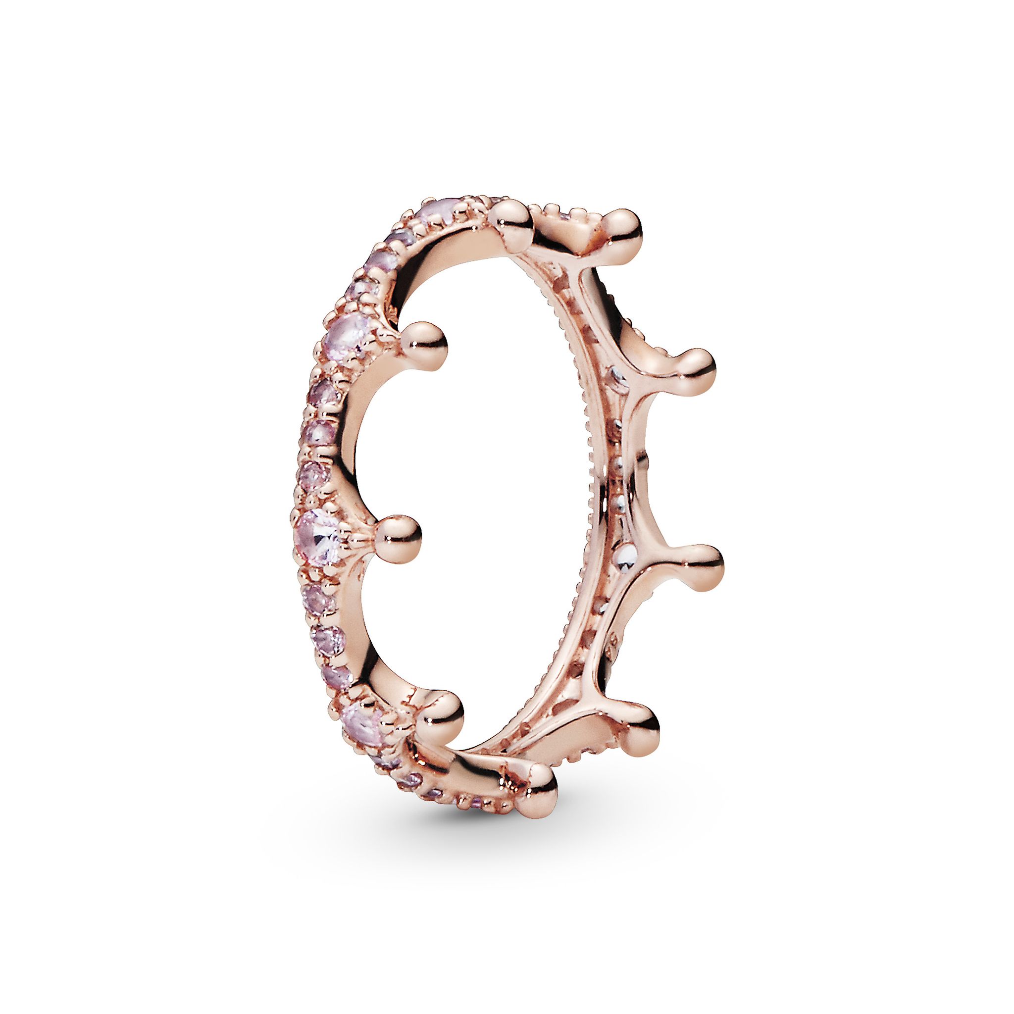 Roséförgylld ring med krona, 19.0