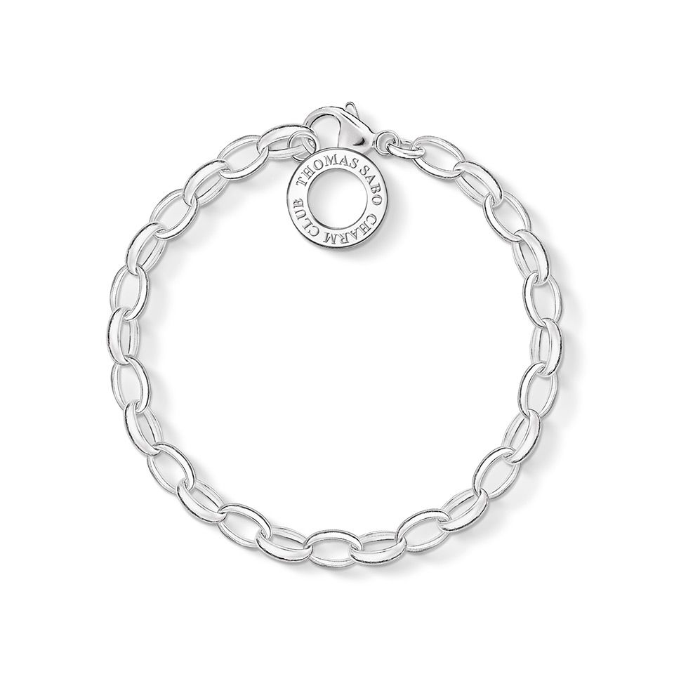 Armband i &auml;kta silver 18 cm