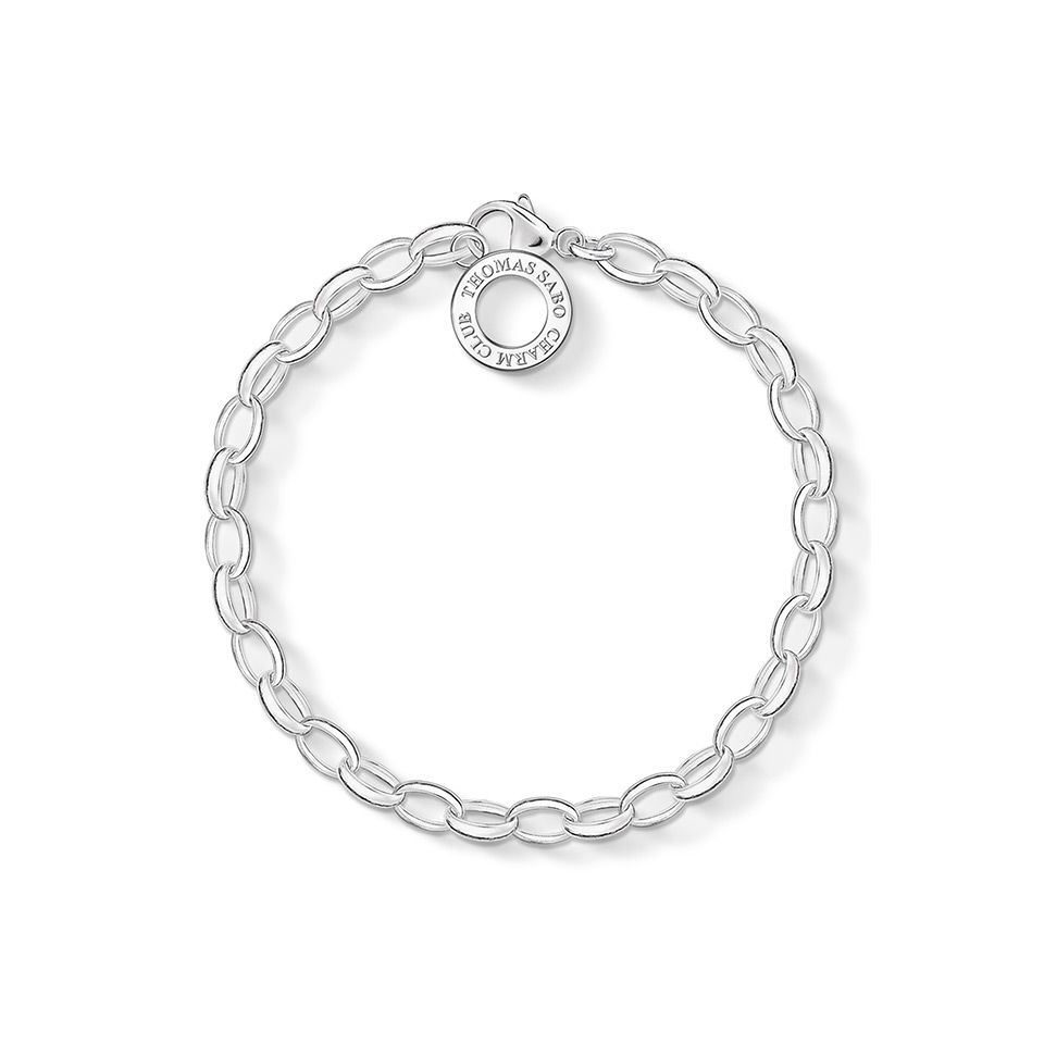 Armband i &auml;kta silver 17 cm