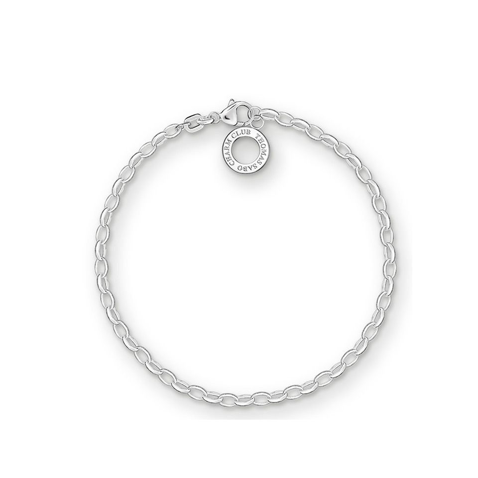 Armband i &auml;kta silver 18,5 cm