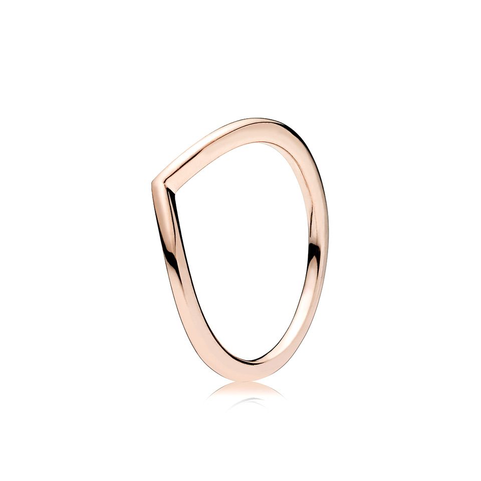 Roséförgylld wishbone-ring, 16.0