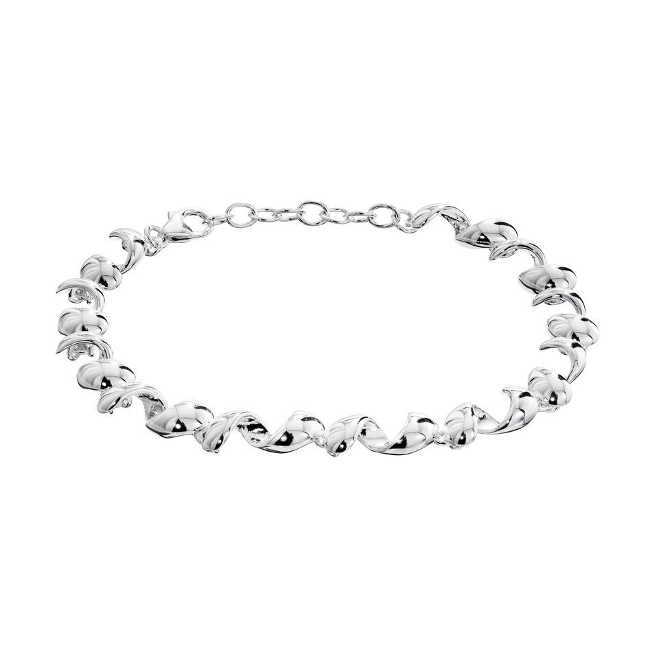 Armband i &auml;kta silver