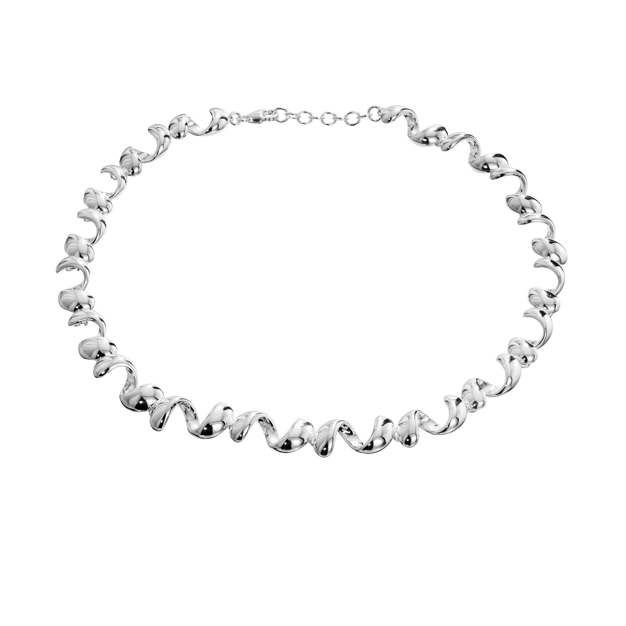 Halsband i &auml;kta silver